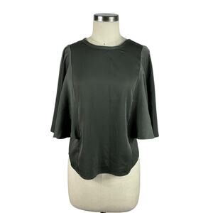 BEATA B-E-A-T-A Ruth Satin Blouse Gray Dolman Women's Size Small Medium NWT